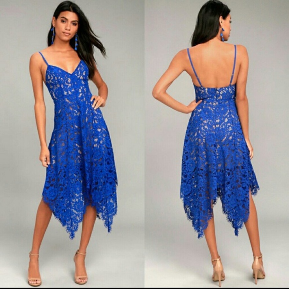 Lulus blue lace dress
